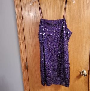 Purple Sequin Mini Dress XL
